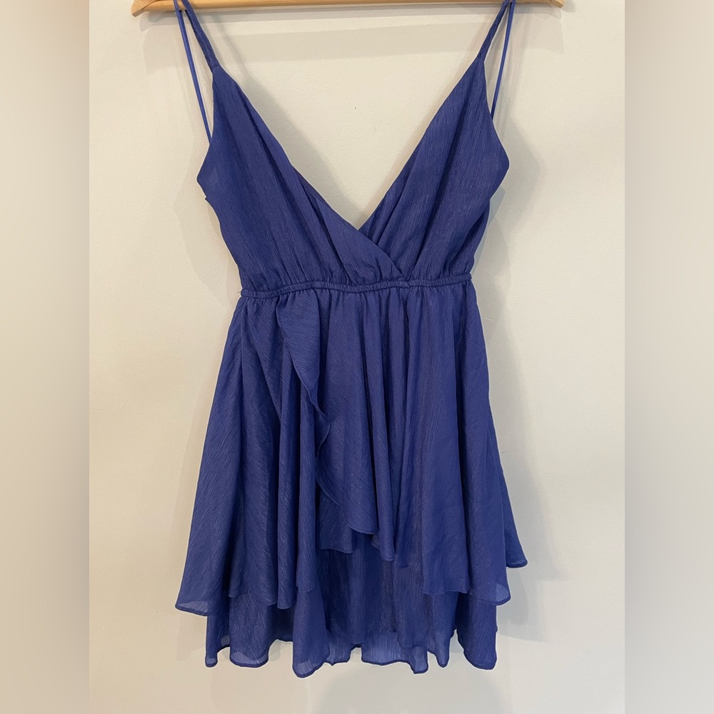 Double Zero Blue Athens Tunic Wrap Dress Size Small - Picture 7 of 7